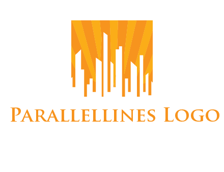 buildings with sun rays logo