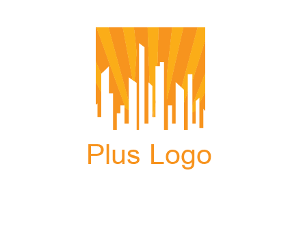 buildings with sun rays logo
