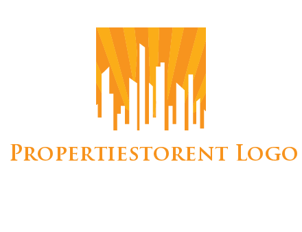 buildings with sun rays logo