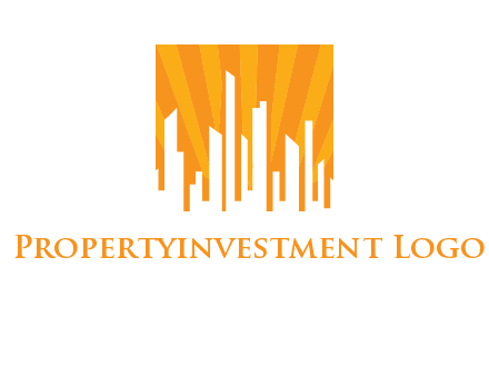 buildings with sun rays logo