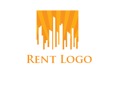 buildings with sun rays logo