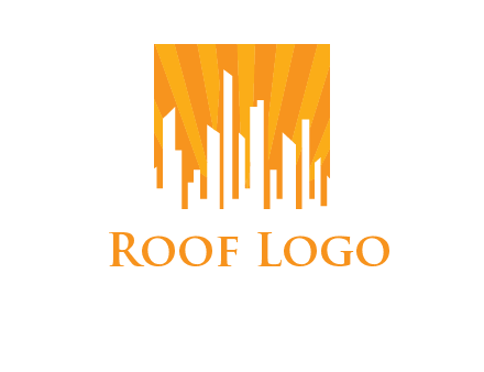 buildings with sun rays logo
