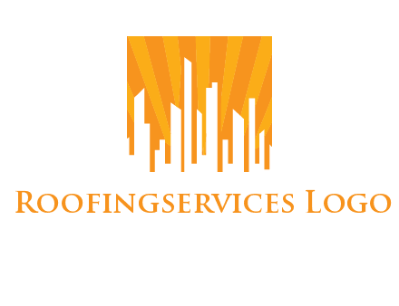 buildings with sun rays logo