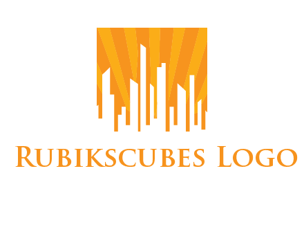 buildings with sun rays logo
