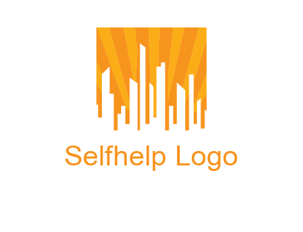 buildings with sun rays logo