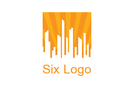 buildings with sun rays logo