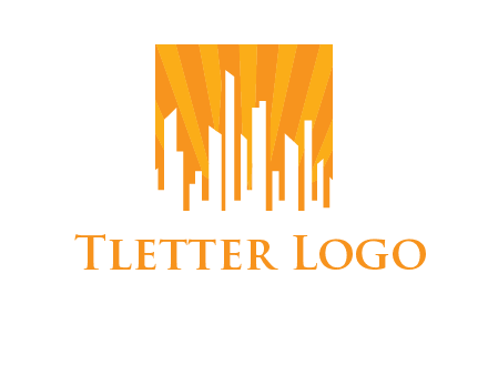 buildings with sun rays logo