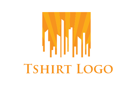 buildings with sun rays logo