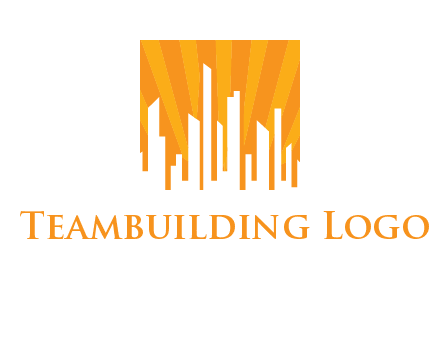buildings with sun rays logo