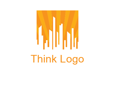 buildings with sun rays logo