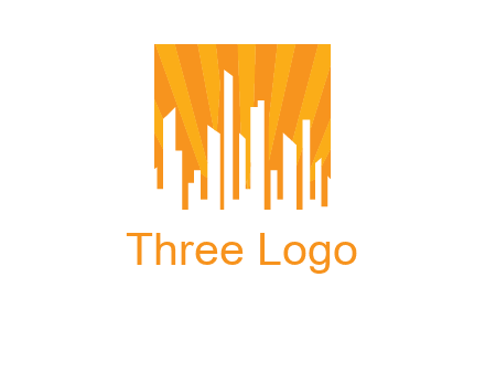 buildings with sun rays logo