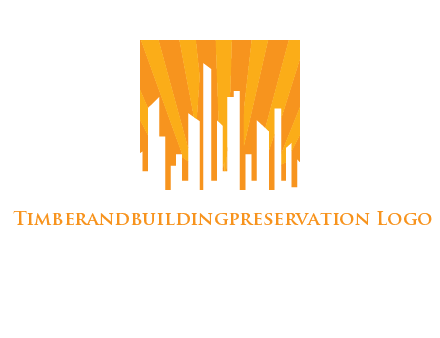 buildings with sun rays logo