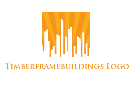 buildings with sun rays logo