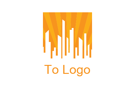 buildings with sun rays logo