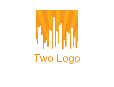 buildings with sun rays logo