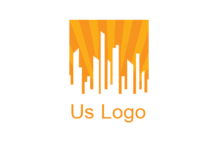 buildings with sun rays logo