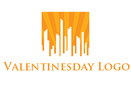 buildings with sun rays logo