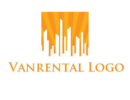 buildings with sun rays logo