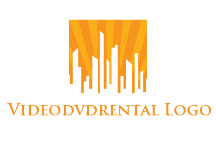 buildings with sun rays logo
