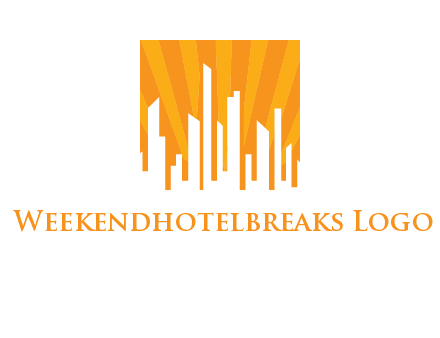 buildings with sun rays logo