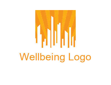 buildings with sun rays logo