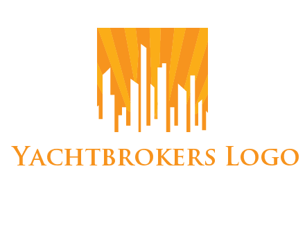 buildings with sun rays logo