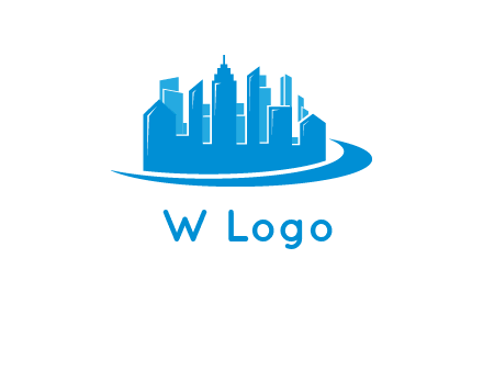 skyscrapers with swoosh logo