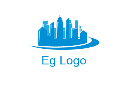 skyscrapers with swoosh logo