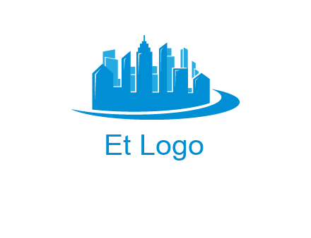 skyscrapers with swoosh logo