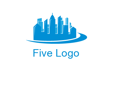 skyscrapers with swoosh logo