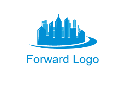 skyscrapers with swoosh logo