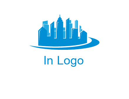 skyscrapers with swoosh logo