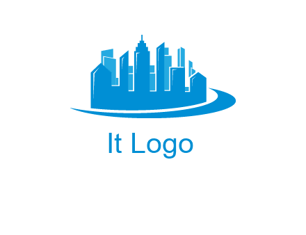 skyscrapers with swoosh logo
