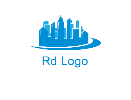 skyscrapers with swoosh logo