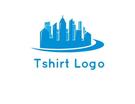 skyscrapers with swoosh logo