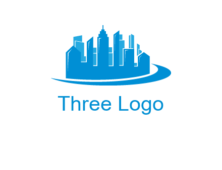 skyscrapers with swoosh logo