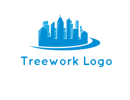 skyscrapers with swoosh logo