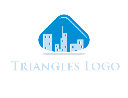 buildings in triangle logo