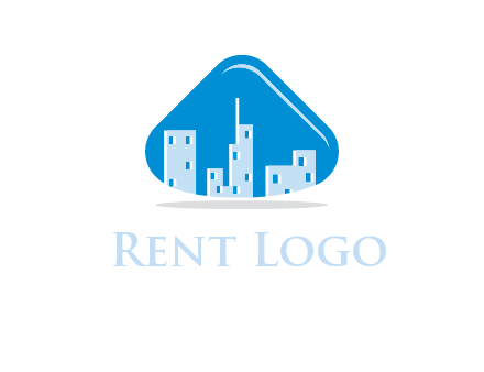 buildings in triangle logo