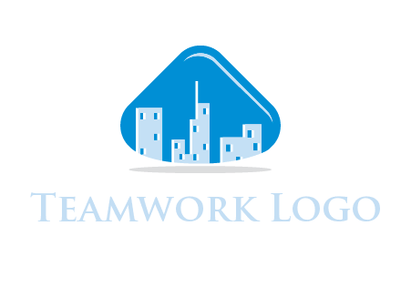 buildings in triangle logo