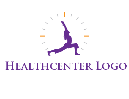 woman doing yoga with clock ticks logo