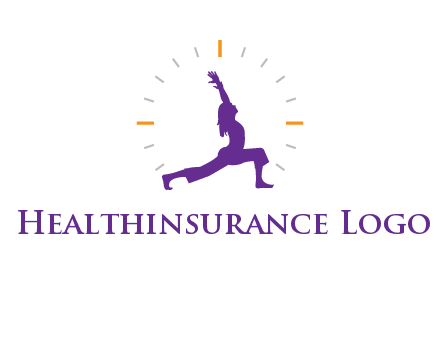 woman doing yoga with clock ticks logo