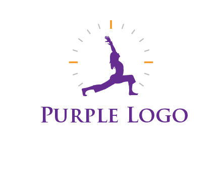 woman doing yoga with clock ticks logo