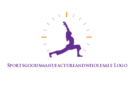 woman doing yoga with clock ticks logo