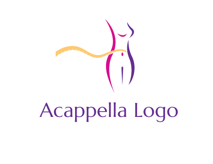 abstract female body with measuring tape icon