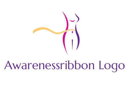abstract female body with measuring tape icon