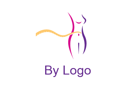 abstract female body with measuring tape icon