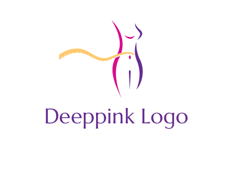 abstract female body with measuring tape icon