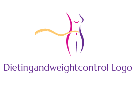 abstract female body with measuring tape icon