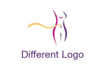 abstract female body with measuring tape icon